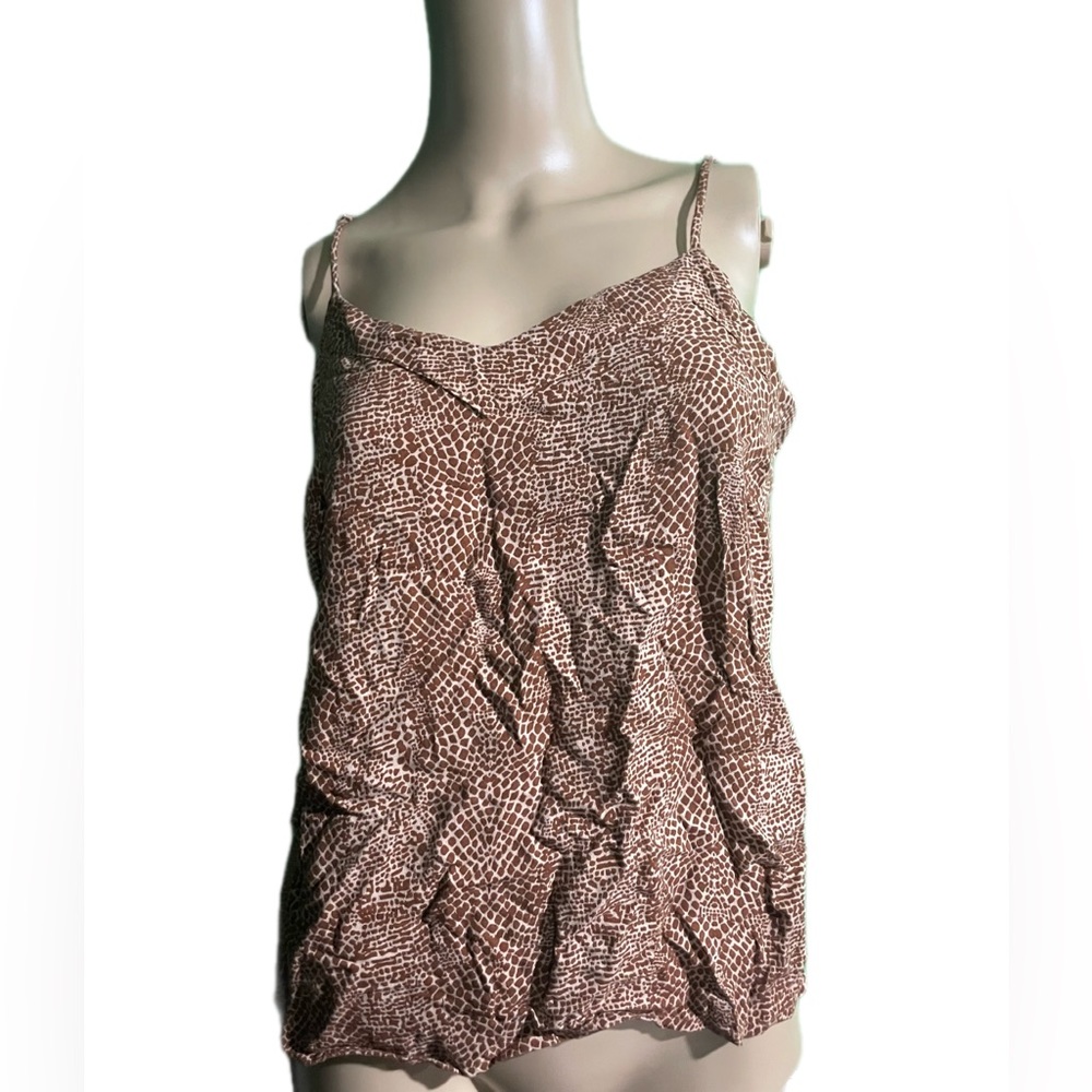 a new day Tan and Cream Textured Top